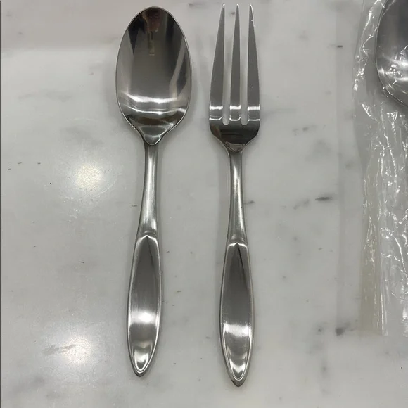 Yamazaki Solari Stainless Steel Serving Spoon and Fork Set