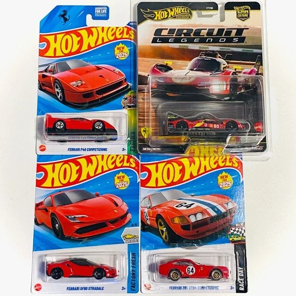 Hot Wheels Premium Circuit Legends Ferrari 499P W/case and‎ 3 other Ferrari's!