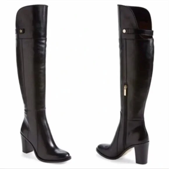 Louise et Cie “Navaria” Over‑the‑Knee Leather Boot – Black – Size 8 / 38 – NWOT