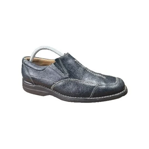 Johnston & Murphy Loafers Black‎ Leather Mens Size 10.5 M Sheepskin Shoes