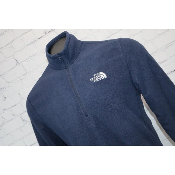 The North Face Pullover Shirt Mens Medium Navy Blue 1/4 Zip Fleece Performance