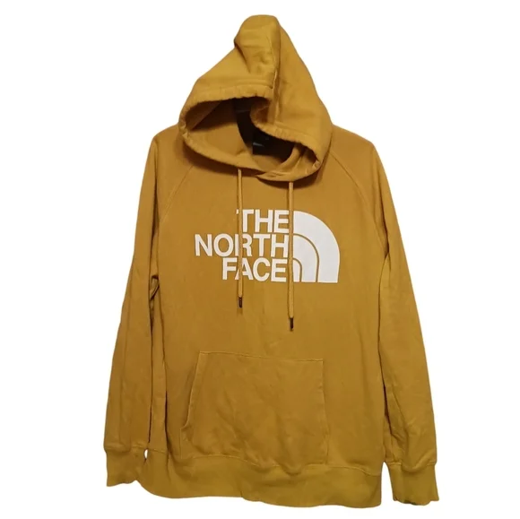 The North Face Grungy Goldenrod Yellow Hoodie with White Trim Ladies Medium