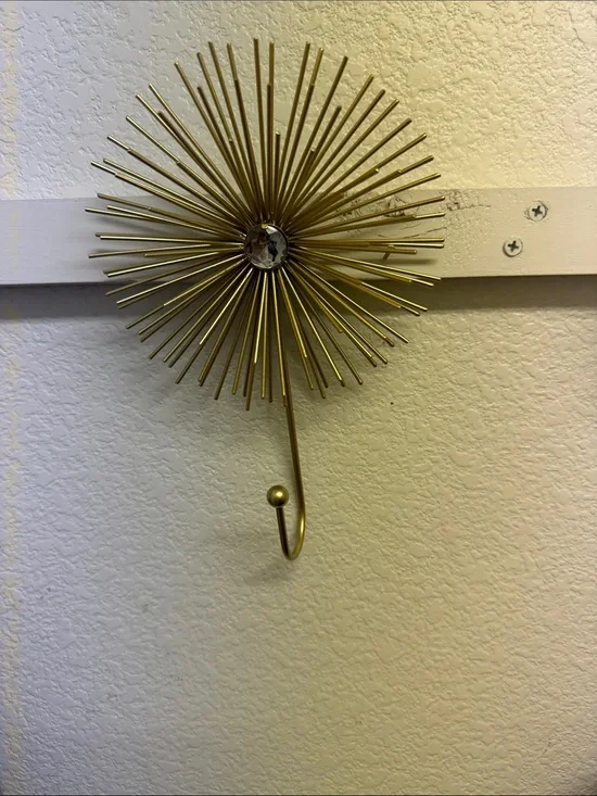 Gold Starburst Wall Hook - Decorative Home Wall Decor