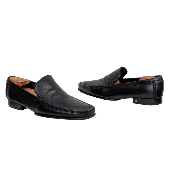 Louis Vuitton Damier Infini Leather Slip On Loafers Black UK 7.5 US 8.5 EU 41.5