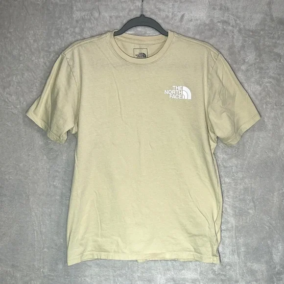 The North Face‎ Mens M Beige Graphic Logo T Shirt Never Stop Exploring Tee