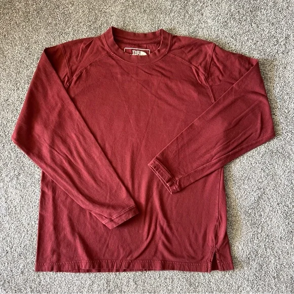 The north face shirt mens medium red maroon long sleeve casual‎ top outdoors