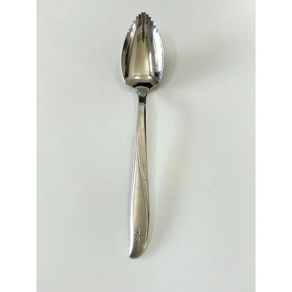 Oneida Community Stainless MCM Twin Star Atomic Serrated Grapefruit Spoon