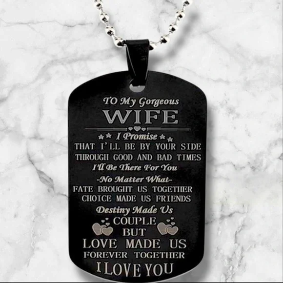 Personalized Engraved Stainless Steel‎ Keychain With Romantic Message For Wife