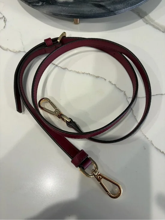 Michael Kors Leather Crossbody Strap in Burgundy with Gold Hardware 54”44”