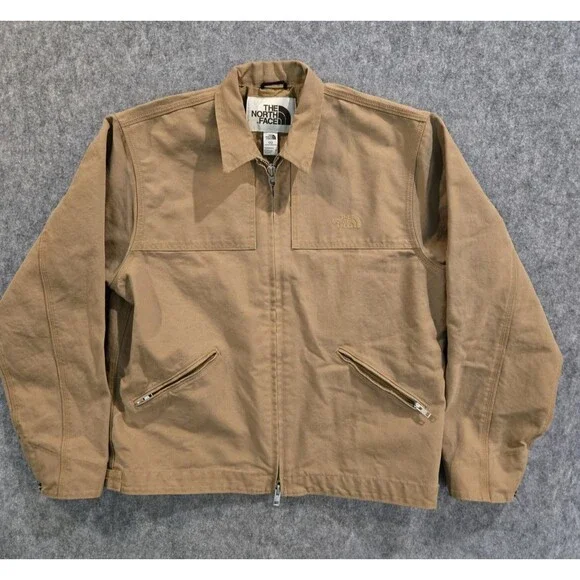 The North Face Cedar Canvas A8B72 Camel Zip Chore Field Work  Barn Jacket Sz M