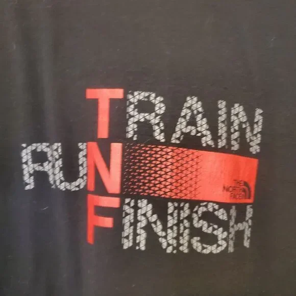 The North Face Mens Black VaporWick Train Run Finish Graphic T-Shirt Large