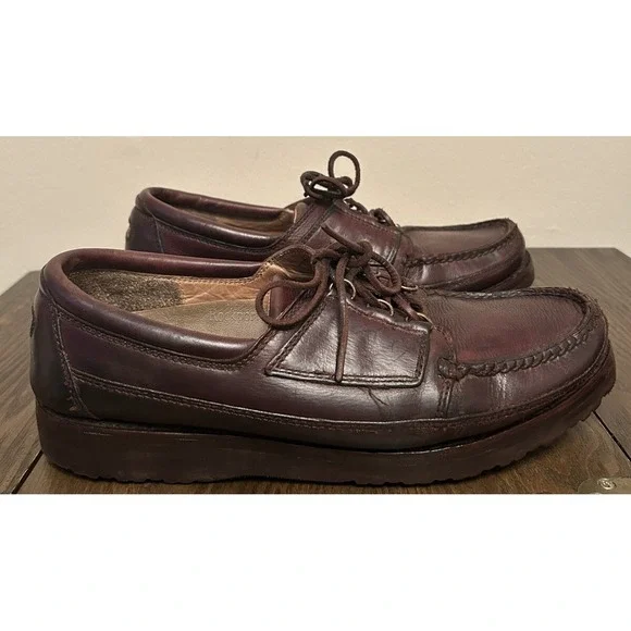 Rockport Moc Toe Vibraum Shoes Brown Leather Size 11.5 M‎ M3155 Lace Up