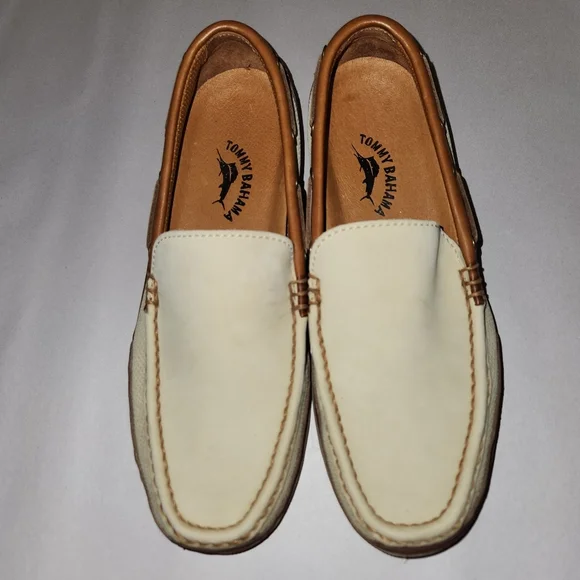 Tommy Bahama Loafer Slip On Sz 9 Oyster Leather