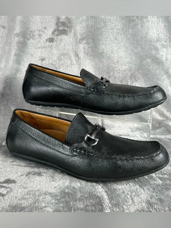 Vionic Mason Loafers Men’s Size 10.5 Black Suede Slip-On Driving Shoes Horsebit
