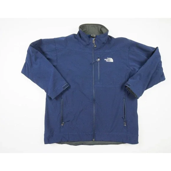 The North Face Jacket Mens Large Blue Full Zip Stretch Hike Camp Outdoors Adult