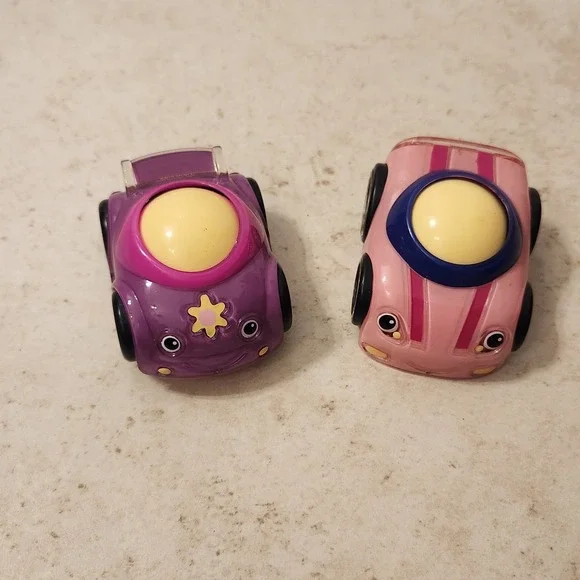 VTech Go Go Smart Wheels Toy Car Set Purple Flower Pink Racing Stripe 2 Pack