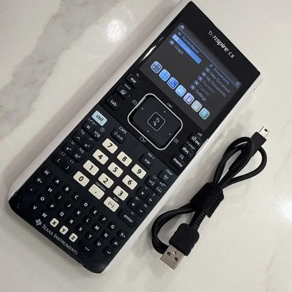 Texas Instruments TI-Nspire CX Graphing Calculator White No Cover w/ Charger
