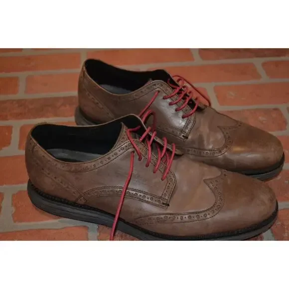 104-a‎ Cole Haan Brown Leather Dress Shoes Loafers Size 10 M Grand.0S Mens