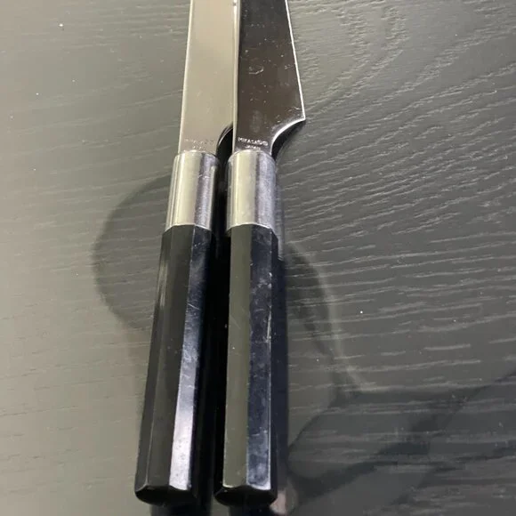 2 Mikasa Black Lucite Cheese Knives