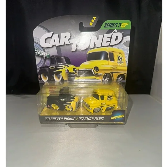 Car Tuned Series 3 Double Pack 53 Chevy Pickup 57 GMC Panel Diecast MGA Customs