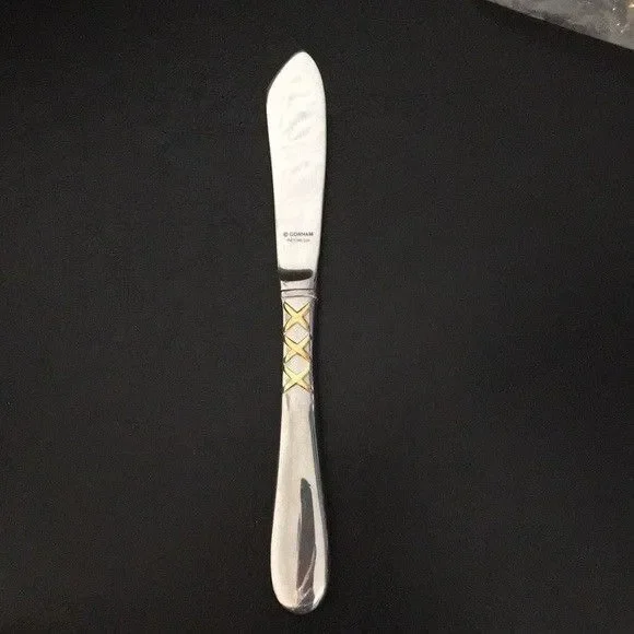 NEW Gorham Golden Ballet Ribbon Stainless Steel Butter Knife