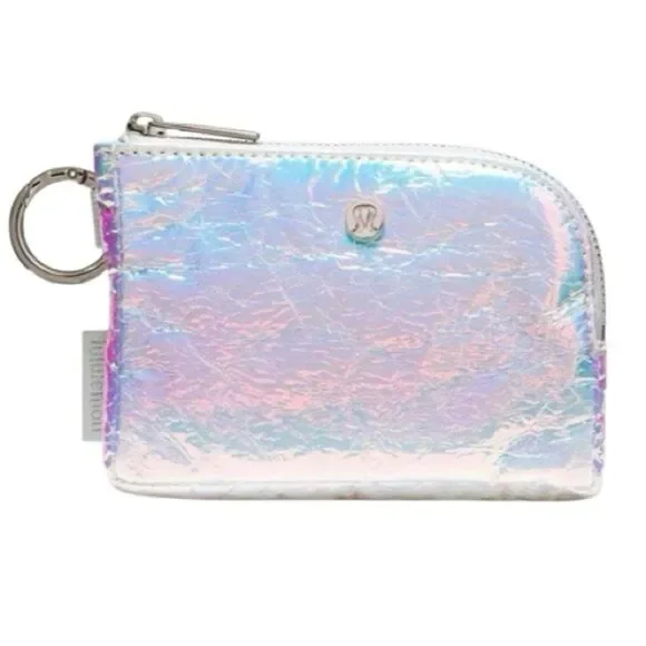 Zippered Lululemon Clippable Card Pouch Iridescent Iridescent / Silver Wallet