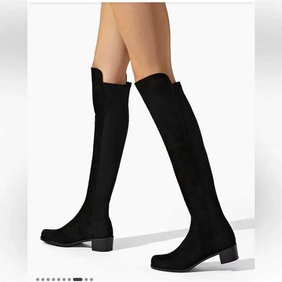 Stuart Weitzman Black Suede Over the Knee Boots