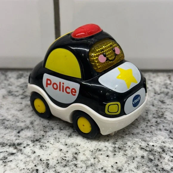 VTech Kids Police Car Black White Go Go Smart Wheels Light Up‎ Sound Toy Car