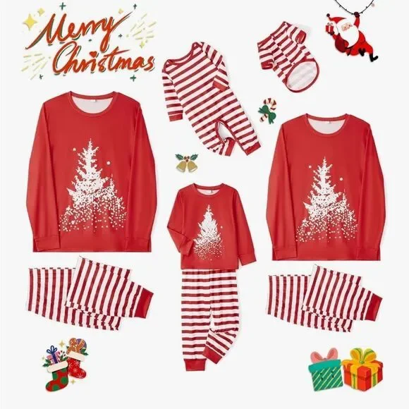 Family + Pet Matching Christmas Winter Pajamas PJs L XL Small Dog
