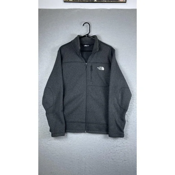 The North Face Jacket Mens Large Gray Fleece Full Zip Outdoor Warm Pockets‎