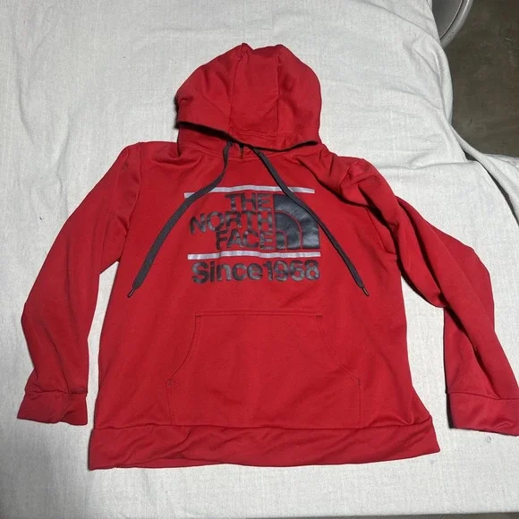 Men's The North Face Since 1968 Red Hooded Sweatshirt Long Sleeve‎ Hoodie -xl