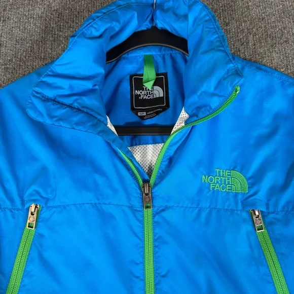 The North Face Mens Blue Windbreaker Hooded Jacket S12 AYJE Small #3140
