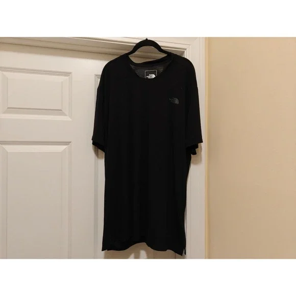 The North Face Mens Black Active Short Sleeve T-Shirt XXL Crew Neck Stretch Logo