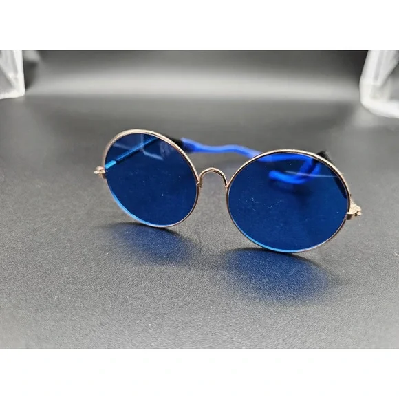 Doggie Sunglasses Small Dog 60s Style Round‎ With Strap Halloween Costume