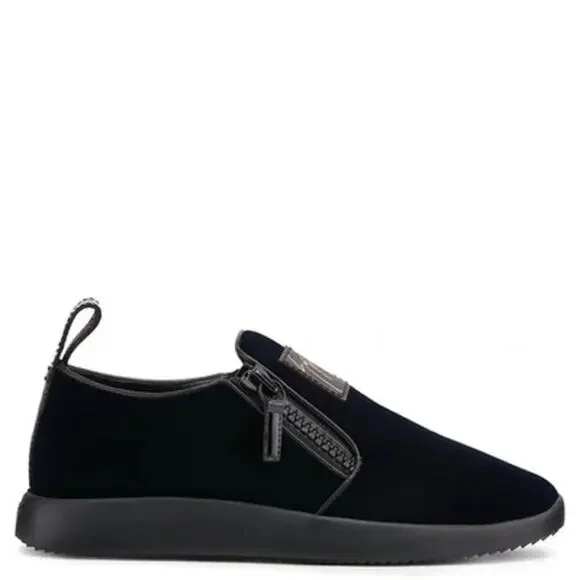 Giuseppe Zanotti sz 40  Conley Zip black velvet loafers mens sz 7