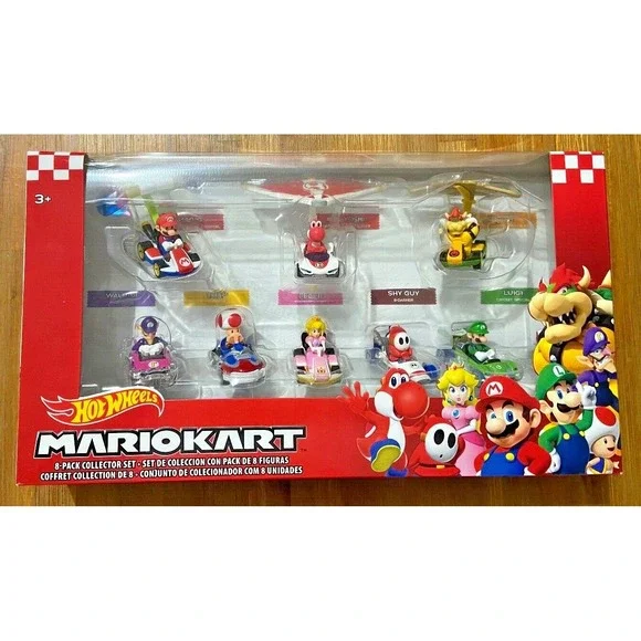 MARIO KART Hot Wheels 2020 8-Pack Die-Cast Collector Set Bowser Waluigi‎