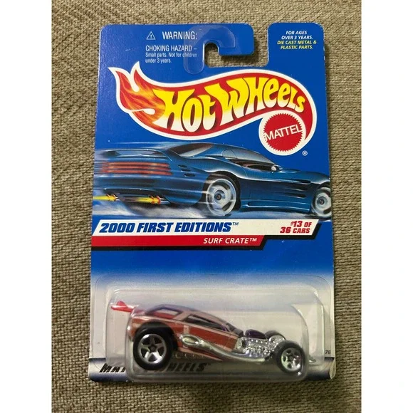Hot Wheels 2000 First Editions Surf Crate 13 of 36 Copper Diecast Car 24378