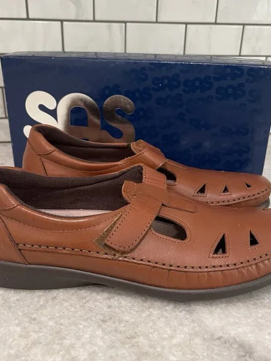 SAS  Shoes Womens 9.5 Brown Leather Roamer Chestnut Tripad Comfort Made in USA