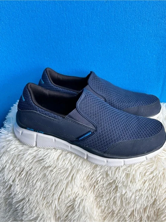 Skechers Men's Navy Blue Slip-On Mesh Comfort Shoes