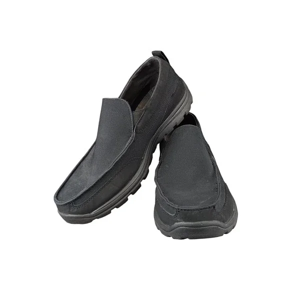 Skechers Relaxed Fit Memory Foam Black‎ Slip On Loafer Shoes Men 11.5