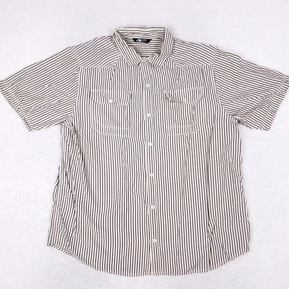 The North Face Shirt Mens XL Western Short Sleeve Striped Pocket Hiking Gorpcore