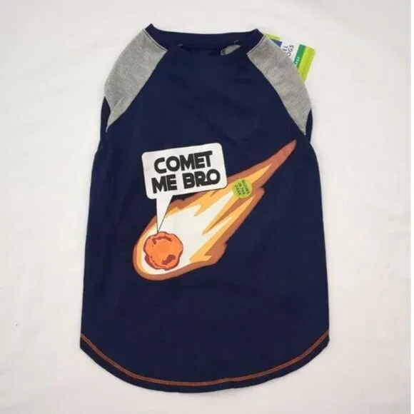 Galaxy Glow-in-the-dark Comet Me Bro Dog Tee Large Top Paw