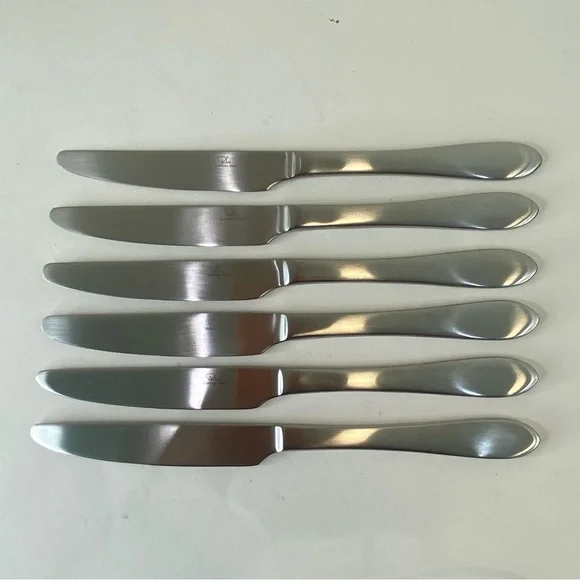 Lot Of 6 Robert Welch RW Meridian Satin Serrated Dinner Knives Replacement Lot B
