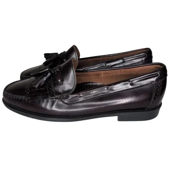 Bass Weejuns Kiltie Tassel‎ Loafers Men 10.5B Burgundy Preppy Old Money Academia