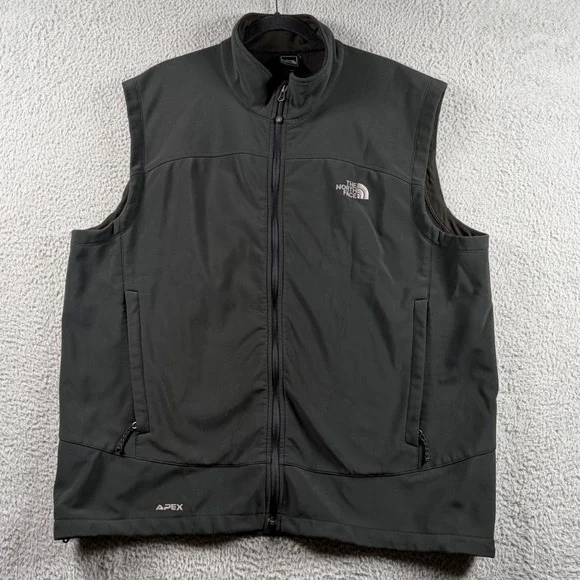 The North Face Mens Apex Bionic Softshell Vest Black XXL Full Zip Fleece Lined