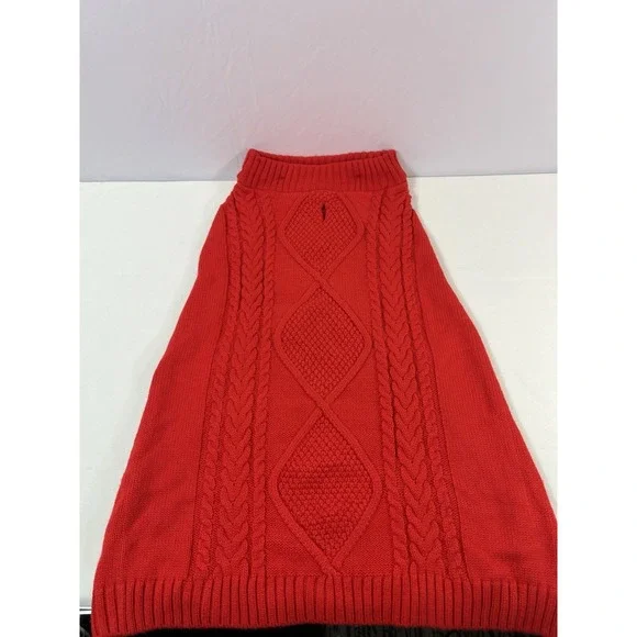 Dog Sweater Puppy Clothing Pet Supply Red Crochet Size XL‎