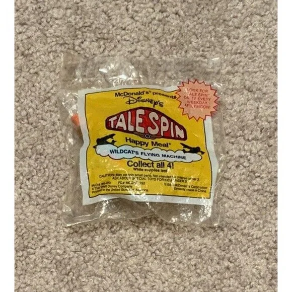 1989‎ Disney Tale Spin Wildcat Plane McDonald's Happy Meal Toy Sealed