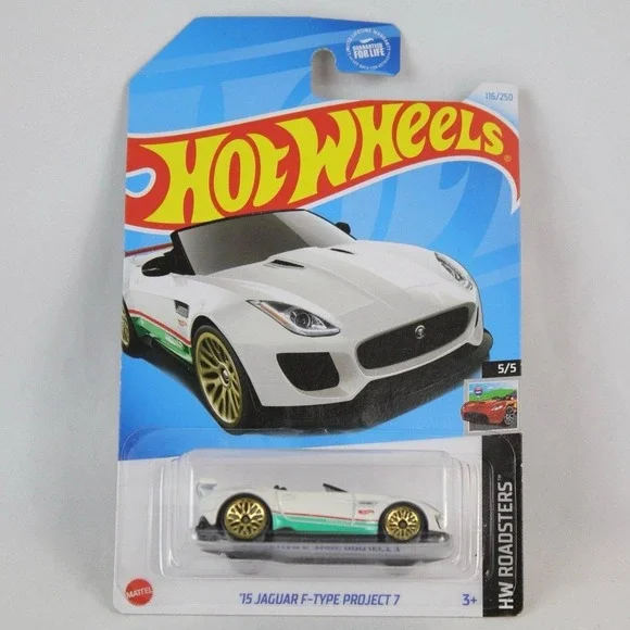 Hot Wheels White '15 Jaguar F-Type Project 7 Toy Car - NEW