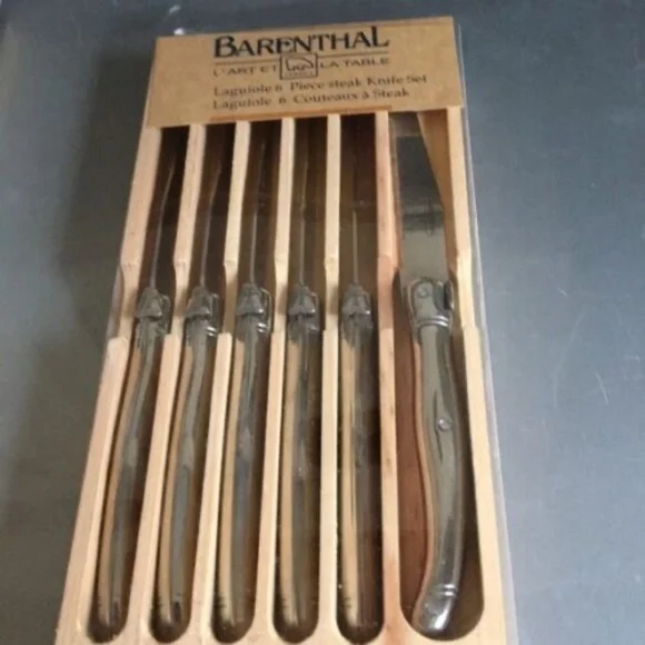 Barenthal Laguoile All Stainless Pistol Handled Steak Knives set/6 NIB