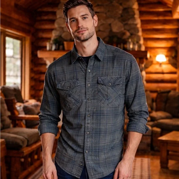 The North Face Button-Up Plaid Hunter Green Mens Size XL Forest Cabincore Office